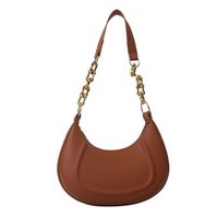 Women's Pu Leather Solid Color Vintage Style Classic Style Dumpling Shape Zipper Shoulder Bag sku image 2