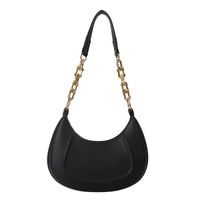 Women's Pu Leather Solid Color Vintage Style Classic Style Dumpling Shape Zipper Shoulder Bag sku image 5