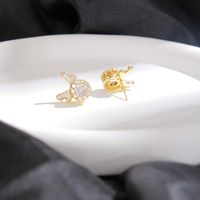 1 Pair Elegant Glam Animal Plating Inlay Stainless Steel Zircon 18k Gold Plated Ear Studs main image 4