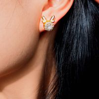 1 Pair Elegant Glam Animal Plating Inlay Stainless Steel Zircon 18k Gold Plated Ear Studs main image 1
