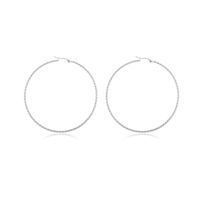 1 Pair Simple Style Classic Style Solid Color Plating Inlay Stainless Steel Artificial Diamond Hoop Earrings main image 4