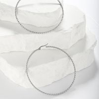 1 Pair Simple Style Classic Style Solid Color Plating Inlay Stainless Steel Artificial Diamond Hoop Earrings main image 5