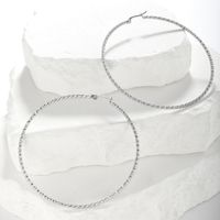 1 Pair Simple Style Classic Style Solid Color Plating Inlay Stainless Steel Artificial Diamond Hoop Earrings main image 6