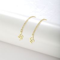 1 Paire Style Simple Style Classique Couleur Unie Serpent Placage Acier Inoxydable Boucles D'oreilles main image 3