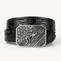 Retro Cowboy Style Horse Pu Leather Metal Button Men's Leather Belts main image 4