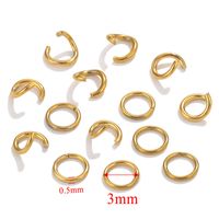 100 PCS/Package Stainless Steel 18K Gold Plated Solid Color Polished Jump Ring sku image 9