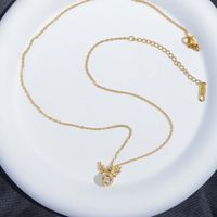 Cute Elk Stainless Steel Plating Inlay Zircon 18k Gold Plated Pendant Necklace main image 4