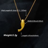 Chinoiserie Fish Stainless Steel Plating 18k Gold Plated Pendant Necklace main image 2
