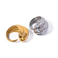 304 Stainless Steel IG Style Simple Style Plating Geometric Open Rings main image 3