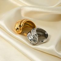 304 Stainless Steel IG Style Simple Style Plating Geometric Open Rings main image 2