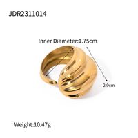 Edelstahl 304 IG-Stil Einfacher Stil Überzug Geometrisch Offener Ring sku image 2