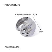 304 Stainless Steel IG Style Simple Style Plating Geometric Open Rings sku image 1