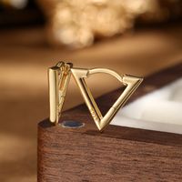 1 Pair Luxurious Simple Style Triangle Plating Sterling Silver 18k Gold Plated White Gold Plated Earrings main image 4