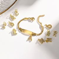 IG Style Simple Style Letter 201 Stainless Steel Plating Inlay Zircon Girl'S Bracelets main image 1