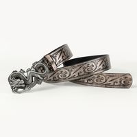 Vintage Style Ethnic Style Geometric Animal Dragon Pu Leather Metal Button Adults Leather Belts main image 8