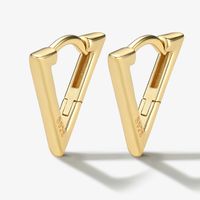 1 Pair Luxurious Simple Style Triangle Plating Sterling Silver 18k Gold Plated White Gold Plated Earrings sku image 1
