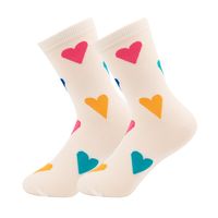 Women's Casual Color Block Cotton Polyester Crew Socks A Pair sku image 1
