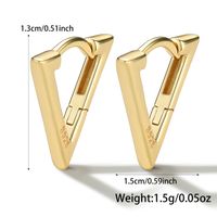1 Pair Luxurious Simple Style Triangle Plating Sterling Silver 18k Gold Plated White Gold Plated Earrings main image 2