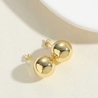 1 Pair Vintage Style Simple Style Commute Round Plating Copper 14k Gold Plated Ear Studs main image 5