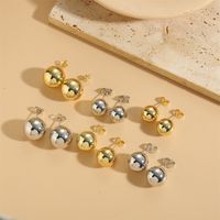 1 Pair Vintage Style Simple Style Commute Round Plating Copper 14k Gold Plated Ear Studs main image 1