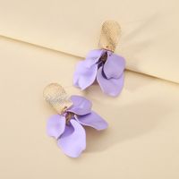 1 Pair Elegant Luxurious Sweet Petal Alloy Dangling Earrings sku image 7