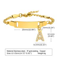 IG Style Simple Style Letter 201 Stainless Steel Plating Inlay Zircon Girl'S Bracelets main image 2