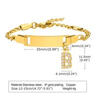 IG Style Simple Style Letter 201 Stainless Steel Plating Inlay Zircon Girl'S Bracelets sku image 2