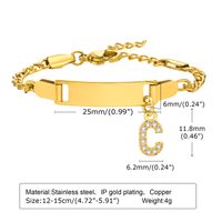 IG Style Simple Style Letter 201 Stainless Steel Plating Inlay Zircon Girl'S Bracelets sku image 3