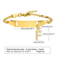 IG Style Simple Style Letter 201 Stainless Steel Plating Inlay Zircon Girl'S Bracelets sku image 6