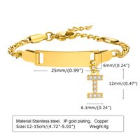 IG Style Simple Style Letter 201 Stainless Steel Plating Inlay Zircon Girl'S Bracelets sku image 9