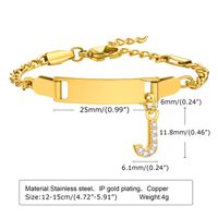 IG Style Simple Style Letter 201 Stainless Steel Plating Inlay Zircon Girl'S Bracelets sku image 10