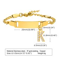 IG Style Simple Style Letter 201 Stainless Steel Plating Inlay Zircon Girl'S Bracelets sku image 11