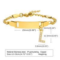 IG Style Simple Style Letter 201 Stainless Steel Plating Inlay Zircon Girl'S Bracelets sku image 12