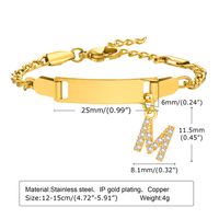 IG Style Simple Style Letter 201 Stainless Steel Plating Inlay Zircon Girl'S Bracelets sku image 13
