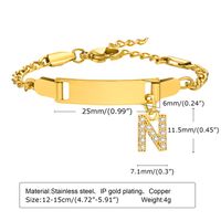 IG Style Simple Style Letter 201 Stainless Steel Plating Inlay Zircon Girl'S Bracelets sku image 14