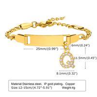 IG Style Simple Style Letter 201 Stainless Steel Plating Inlay Zircon Girl'S Bracelets sku image 17