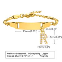 IG Style Simple Style Letter 201 Stainless Steel Plating Inlay Zircon Girl'S Bracelets sku image 18