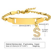 IG Style Simple Style Letter 201 Stainless Steel Plating Inlay Zircon Girl'S Bracelets sku image 19