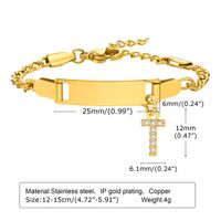 IG Style Simple Style Letter 201 Stainless Steel Plating Inlay Zircon Girl'S Bracelets sku image 20