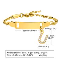 IG Style Simple Style Letter 201 Stainless Steel Plating Inlay Zircon Girl'S Bracelets sku image 21