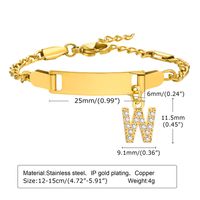 IG Style Simple Style Letter 201 Stainless Steel Plating Inlay Zircon Girl'S Bracelets sku image 23