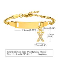 IG Style Simple Style Letter 201 Stainless Steel Plating Inlay Zircon Girl'S Bracelets sku image 24