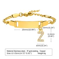 IG Style Simple Style Letter 201 Stainless Steel Plating Inlay Zircon Girl'S Bracelets sku image 26