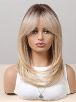 Women's Cute Sexy Camel Casual Holiday Chemical Fiber Side Points Long Straight Hair Wig Net main image 2