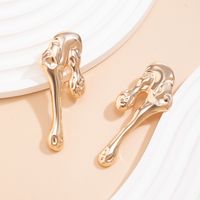 1 Pair Exaggerated Simple Style Classic Style Irregular Three-dimensional Thick Alloy Ear Studs main image 4