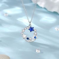 Elegant Simple Style Star Sea Wave Sterling Silver Plating Inlay Zircon Pendant Necklace main image video