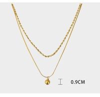 Simple Style Commute Ball Titanium Steel Polishing Plating Gold Plated Double Layer Necklaces main image 2