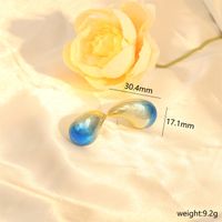 1 Pair Ig Style Water Droplets Gradient Color Pvc Ear Studs sku image 1