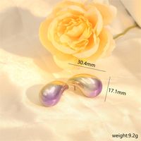 1 Pair Ig Style Water Droplets Gradient Color Pvc Ear Studs sku image 3