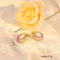 1 Pair Ig Style Water Droplets Gradient Color Pvc Ear Studs sku image 4